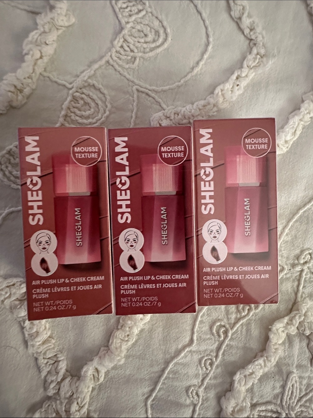 Brand New Sheglam SheGlam Air Plush Lip & Cheek Cream — 3 Set Bundle
